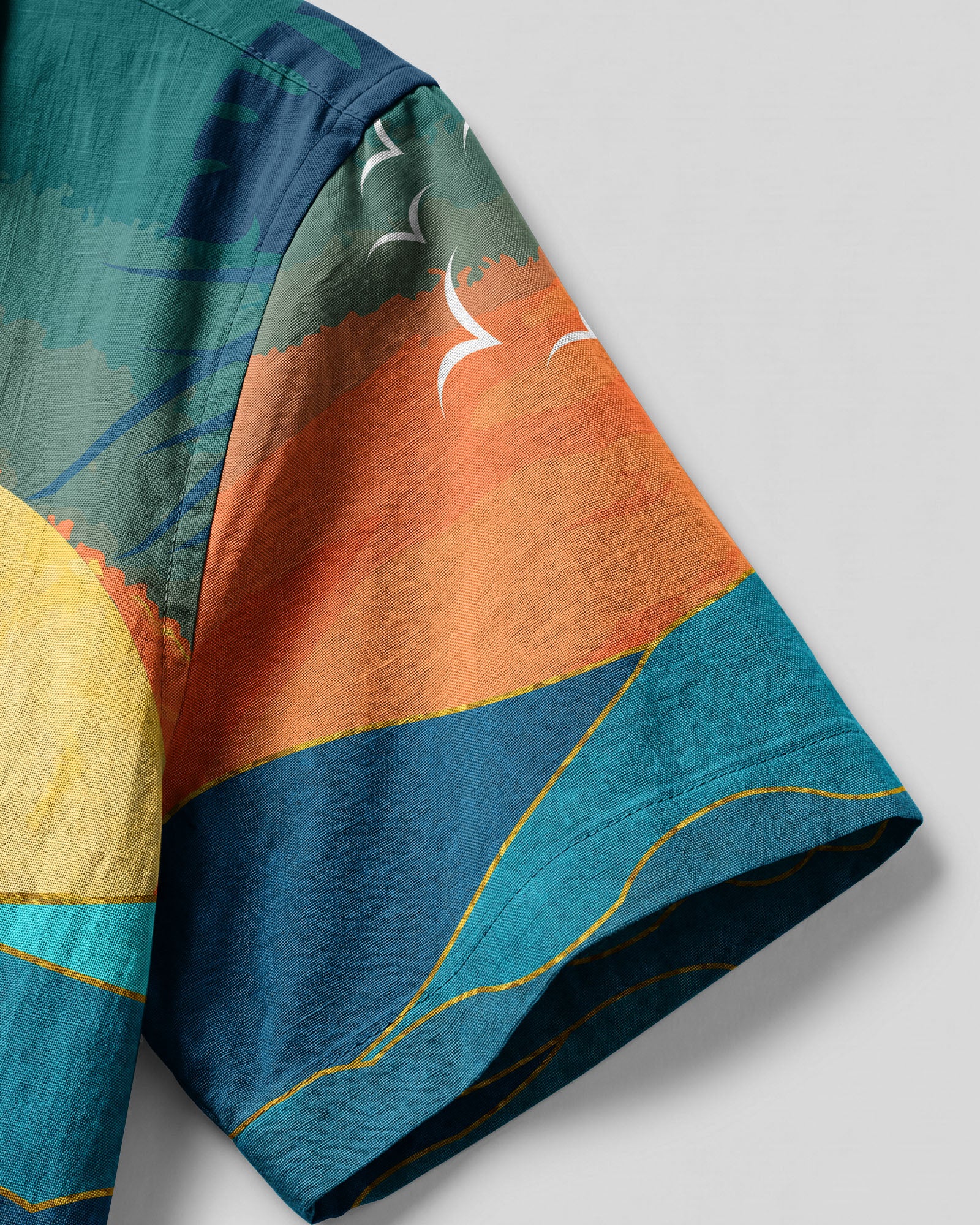 Sandy Toes Sunkissed Nose Camp Shirt Lifestyle shot of the sandy toes sunkissed nose camp shirt worn at a beach, highlighting its relaxed fit and vibrant colors.