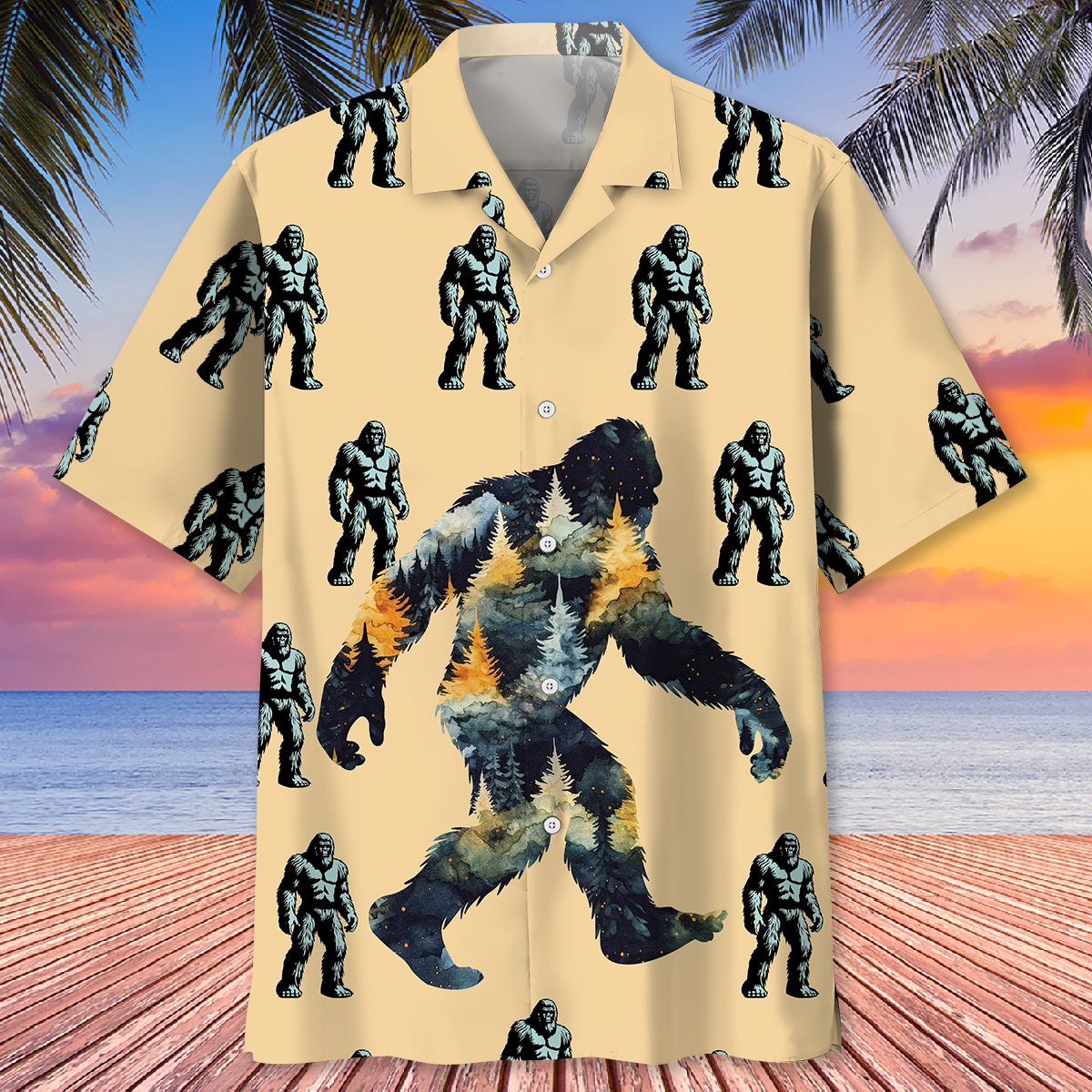 Bigfoot in Forest Hawaiian Shirt Bigfoot in Forest Hawaiian Shirt - Image 3