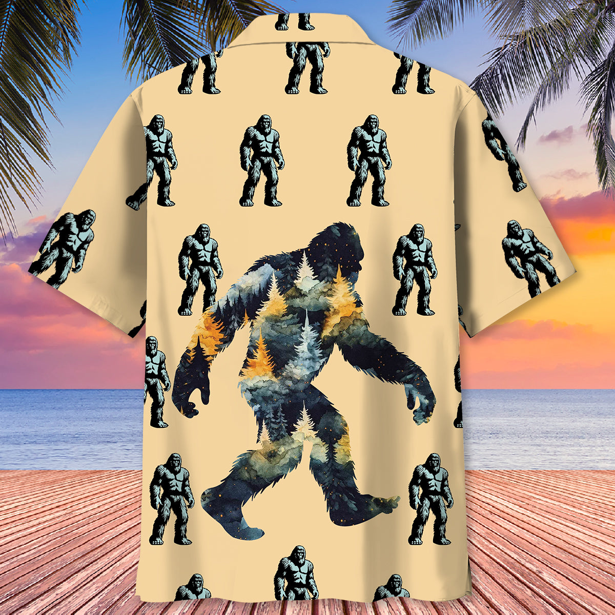 Bigfoot in Forest Hawaiian Shirt Bigfoot in Forest Hawaiian Shirt - Image 4