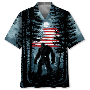 USA Bigfoot Forest Hawaiian Shirt