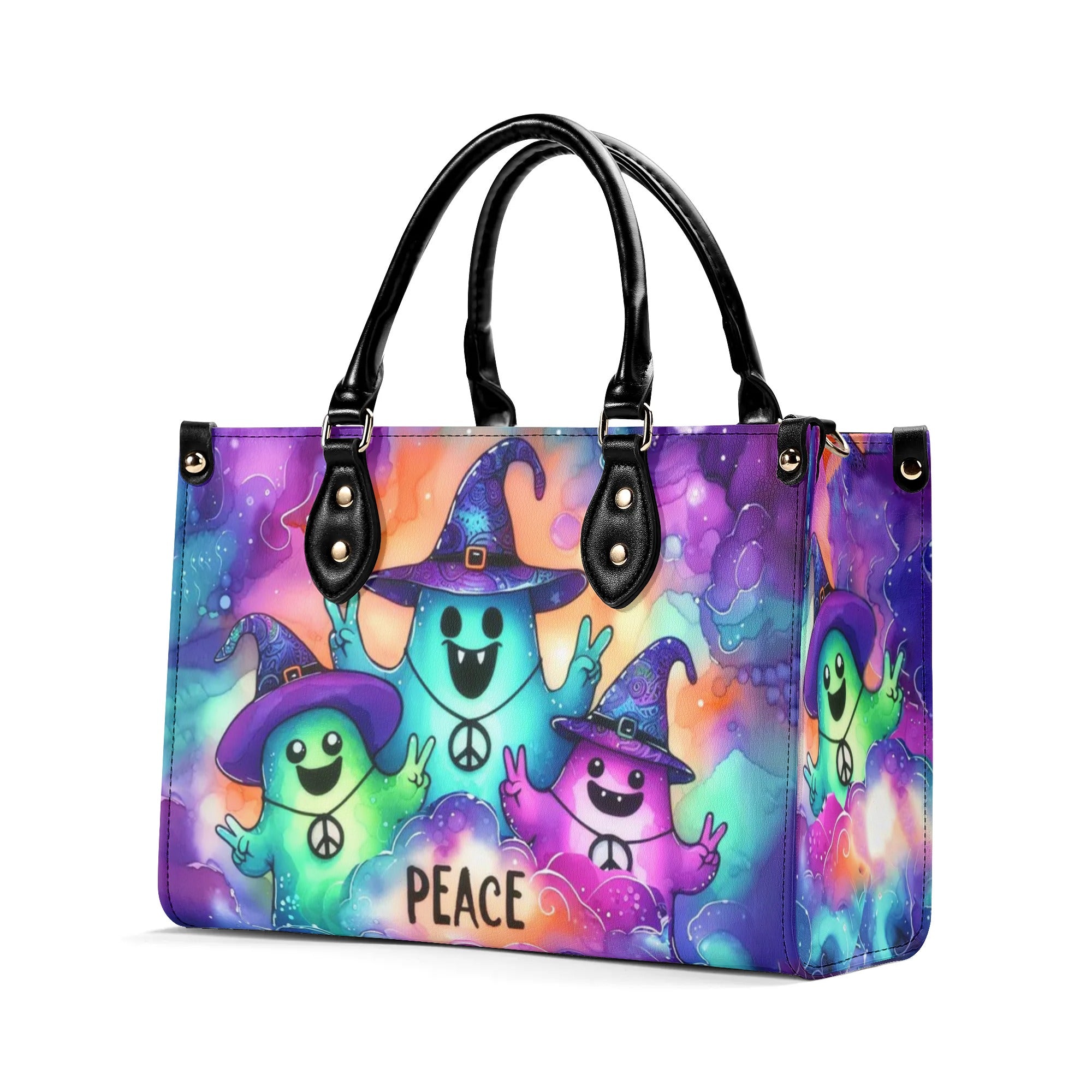 Peace Cute Ghost Halloween Leather Handbag download_3_9d3a096b-75cf-4d1f-82aa-1467578da67f.jpg