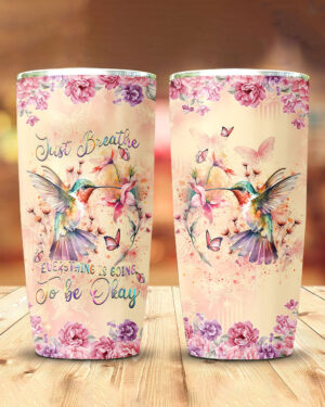 Just Breathe Hummingbird Insulated Tumbler - 20oz 30oz 40oz