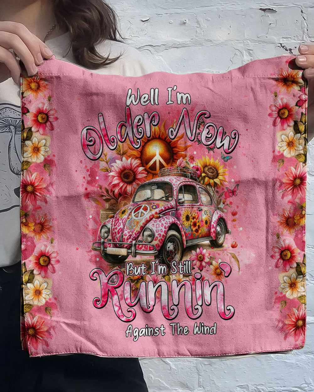 Running Against the Wind Tote Bag Side angle of the running against the wind tote bag showcasing the vibrant artwork and sturdy handles for easy carrying.