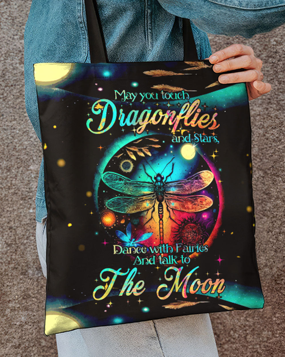MAY YOU TOUCH DRAGONFLIES AND STARS TOTE BAG mk-45-3_1eaceddf-b828-4eba-9028-3a77ed97485e-3.jpg
