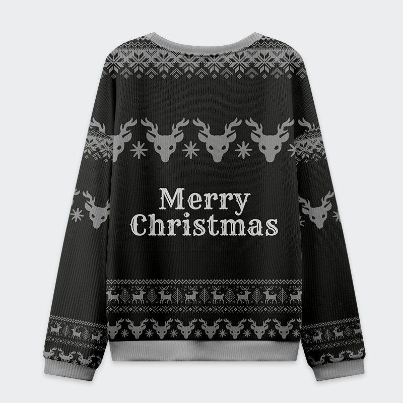 Most Wonderful Time For A Beer Christmas Sweatshirt Back view of the cozy Most Wonderful Time for a Beer Christmas sweatshirt with a classic holiday design and snug fit.