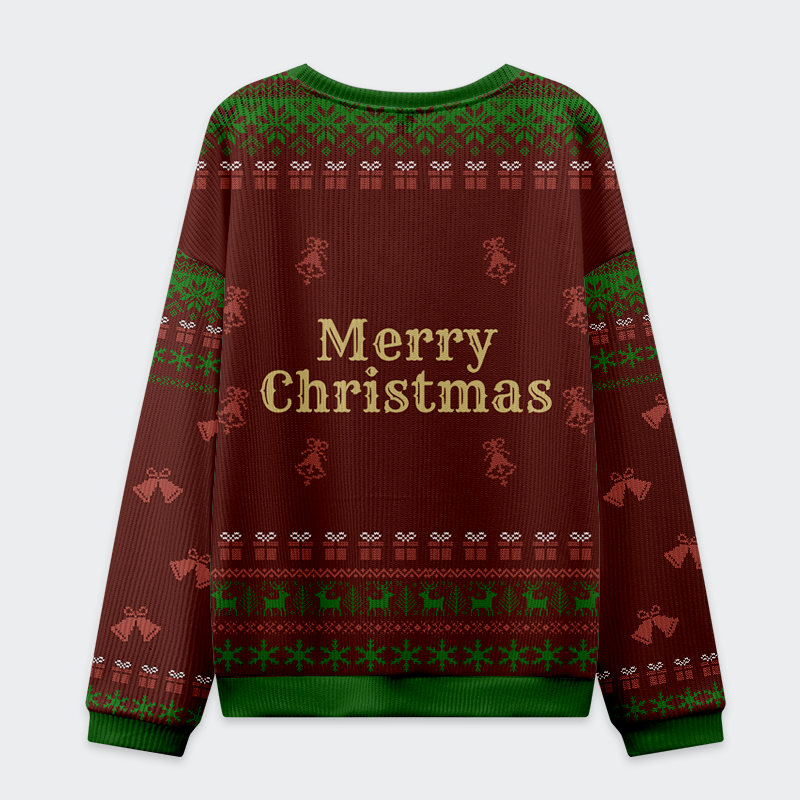 They Used To Laugh And Call Him Names Sweatshirt Back view showing the solid brown fabric of the sweatshirt, perfect for Christmas gatherings with 'They Used to Laugh' text.